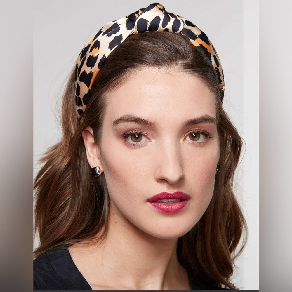 Lele Sadoughi SILK LEOPARD PRINT HEADBAND, like new